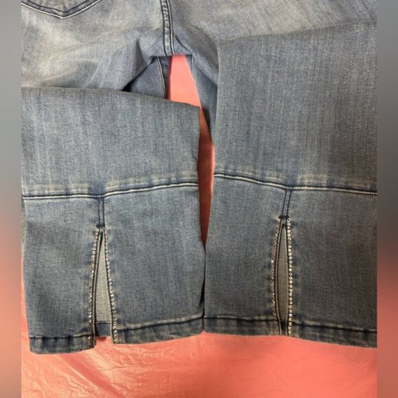 JONNY-Q Straight Leg Jeans With Rhinestone Embellishment Blue - Picture 6 of 8